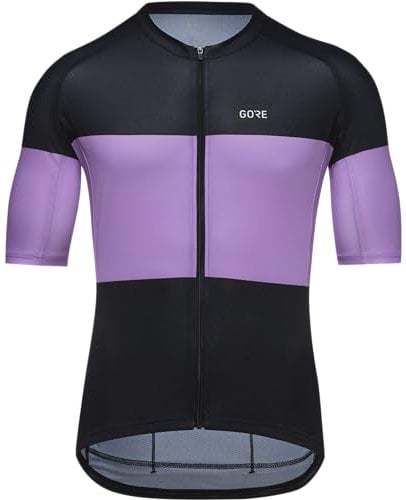 GORE WEAR Herren Spirit Stripes Jerseys, Schwarz/Scrub Purple, XL EU