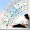Whaline 9 Blatt gepunktete Fensteraufkleber, Boho-Kreis, Punkte, Fensteraufkleber, doppelseitig, bunt, unregelmäßig, rund, Punkte, Glasdekoration für Schlafzimmer, Wohnzimmer, Klassenzimmer