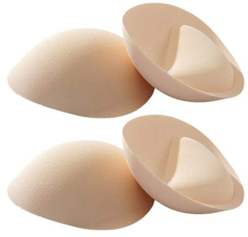 VOKMEMC 2 Paia Inserti Per Reggiseni Rimovibili Coppe Sportive Reggiseno Riempitivo Inserto In Spugna Pettorali Per Costumi Da Bagno Cuscinetti A Forma Di Reggiseno Per Donne Ragazze (Colore Della Pel