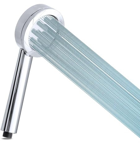 AQUALONA® Spa Handheld Shower Head - Spa Like Powerful Jets - Boosts Power - Standard BSP Connection - Adult, Children, Pet, Home, Gym - Chrome - Easy Clean - Universal
