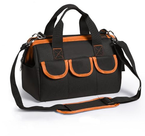 Borsa Porta Attrezzi, Custodia per elettricista,Borsa per elettricisti, Borsa Magazzino Utensili,Cintura Porta Attrezzi Multi Tasche,per Elettricista,Carpentiere,Tecnico Manutenzione (Arancia)