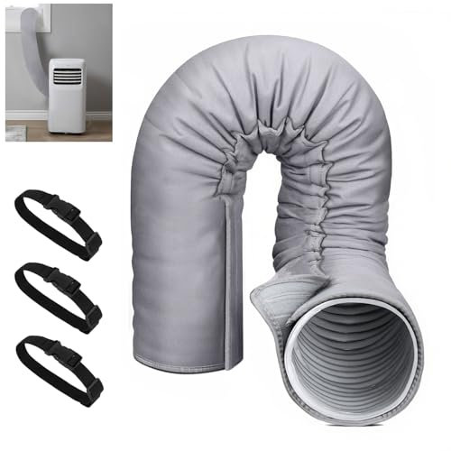 THMINS Cache-tuyau portable pour climatiseur - Housse isolante pour tuyaux d'échappement de 12,7 cm et 15 cm de diamètre (150 x 53,3 cm)