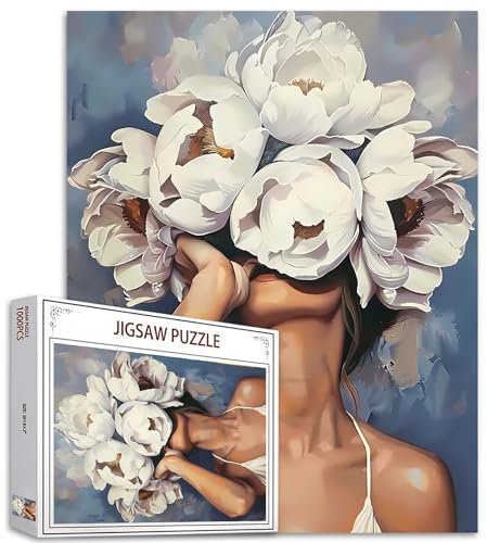 Tucocoo 1000 Stück modische Frauenköpfe für Erwachsene Moderne Porträts Puzzles für herausfordernde Familienspiele, Bunte Puzzles für dekorative Geschenke