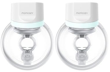Momcozy Wearable Breast Pump S12 Pro, Double Hands-Free Pump with Comfortable Double-Sealed Flange, 3 Modes & 9 Levels Electric Breast Pump, Smart Display, 24mm (2, White)