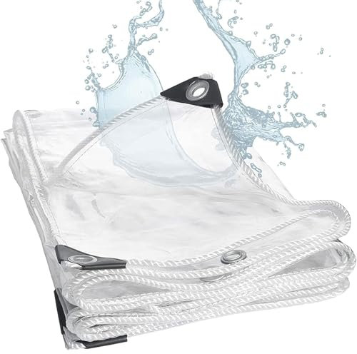 LlAMZYOU Bâche Imperméable Transparente avec Œillets, Imperméable Bâche Transparente, pour Meubles De Jardin Bois Piscine Trampoline (A 2x4m)
