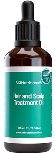 Hair & Scalp Oil Treatment - Natural Hair Oil Treatment with Jojoba, Eucalyptus, Lime, Peppermint, & Sweet Almond Oils - Moisturizes & Supports Growth for All Hair Types by SKINutritional, 100ml