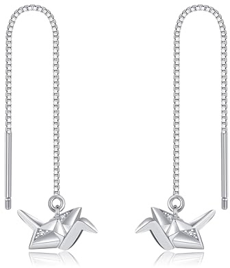 Ohrringe mit Tiermotiven aus Sterlingsilber mit Motiven von Hochlandkuh/Fledermaus/Papagei/Kolibri/Biene/Bartagame/Libelle/Katze/Papierkranich/Tierschmuck für Damen