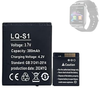 HIGHAKKU Ersatzakku Batterie LQ-S1 kompatibel mit DZ-09, DZ09, FYM-M9, GT-08, GT08 A1, HKX-S1, LQ-S1, QN-01, QN01 Watch Fitness Bracelet