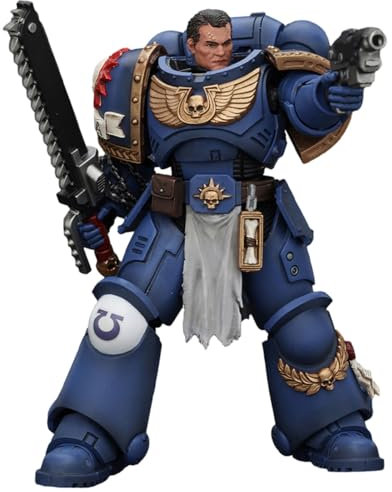 HiPlay JOYTOY Warhammer 40K Space Marines 2 - Uitramarines Lieutenant Titus JT00058, Game Special Limited Edition, 1/18 Scale Collectible Action Figure