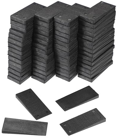SUMTree 120 PCS Möbelnivellierer aus Kunststoff Schwarz Unterlegscheiben zum Nivellieren Verstellbar Möbel-Nivellierpads Mehrzweck Nivellierunterlagen für Möbelfüße (L6xB2.6 cm, einstellbar 1-6 mm)