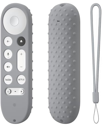 Remote Controller Cases For Google Silicone Protective Covers For Google TV Streamer 4K TV 2024 for Google GY3LE Remote Controller Sleeve (Light Gray)