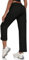 JINSHI Hosen Damen Sommer Cargohose Aufrollen Cabrio 3/4 Hose Caprihose Freizeithose Schnelltrocken Jogginghose Wanderhose Outdoorhose mit Taschen Schwarz Größe US S/EU M