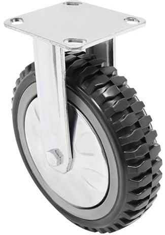 4 ruedas de espuma de 8 pulgadas universales sólidas de goma para coche, ruedas giratorias de policloruro antideslizante con ruedas giratorias de 360 grados con placa superior con freno 2 fijos