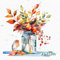 20 Servietten Herbst Vogel an Herbststrauß als Tischdeko. Papierservietten mit Motiv. Auch für Decoupage und Serviettentechnik 33x33cm