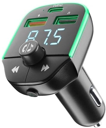 Cellularline - Car FM Transmitter - Transmisor FM Bluetooth® para autoradio - USB Music Player - Cargador Coche 20W - Quick Charge 3.0 - Llamadas Manos Libres - Luces RGB - Negro