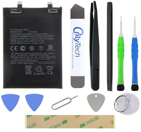 OnlyTech - Batterie Premium de Remplacement pour Le Xiaomi 12T/ 12T Pro - 5000mAh - Qualité identique au modèle BM5J avec kit de réparation 10 Outils