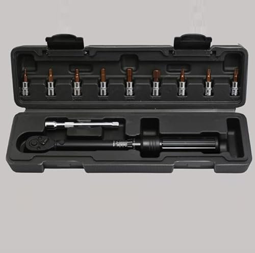 Weinsamkeit Clé Dynamométrique 1/4 (2–24 Nm) pour Vélo & Moto, Cle Dynamometrique Set 11 Pièces avec Rallonge 100 mm, 6 Embouts Hexa, 3 Torx, Précision ±3 %, Cliquet Réversible 72 Dents