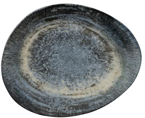 67384A08 Arthur Krupp Flacher Teller Organic Cm 31x26 Galaxy Neptune Stoneware