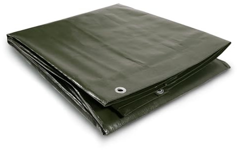 EraGreen Abdeckplane 3m x 4m – 210 g/m² – olivegrün | PE-beschichtetes | wasserdicht, UV-beständig & reißfest | mit stabilen Ösen – langlebige Schutzplane für Garten & Freizeit