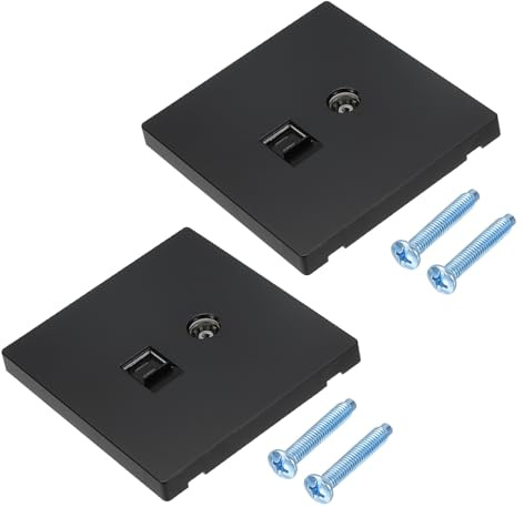 sourcing map 2Pcs RJ45 CAT6 Socket with M4 Screw,90x86mm,Black | TV Aerial Coaxial Socket,Wall Plate Outlet for Home Ethernet Cable Lead Networking