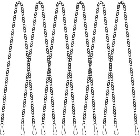Elegaperma 6 Stück Kette mit Haken, Metallkette zum Aufhängen, Verstellbare Robuste Kleine Ketten zum Aufhängen von Dekorationen, Vogelhäusern, Vogelfutterhäuschen, Blumentöpfen und Laternen