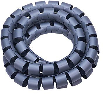 Othmro Avvolgicavo a spirale cavo a spirale per computer elettrico cavo organizzatore manicotto (Dia 40MM-Lunghezza 2M Grigio)