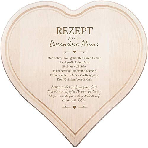 Herz Schneidebrett mit Gravur für Mama, Holz Frühstücksbrett, Muttertagsgeschenk, Schneidebretter, Frühstücksbrettchen für Mütter, Geschenke für Mama, Mutter Holzbrett, Küchenbrett, Herzbrett