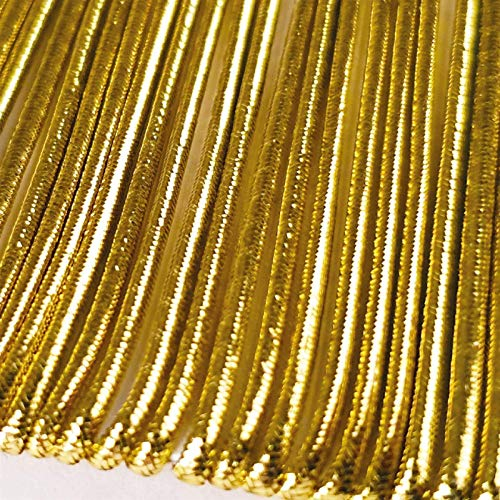 Rundgummi in vielen Farben - 300cm - Ø1,6mm, Gold Hutgummi Gummikordel, Hochwertige elastische Rundschnur zum Basteln von Masken, Armbänder usw