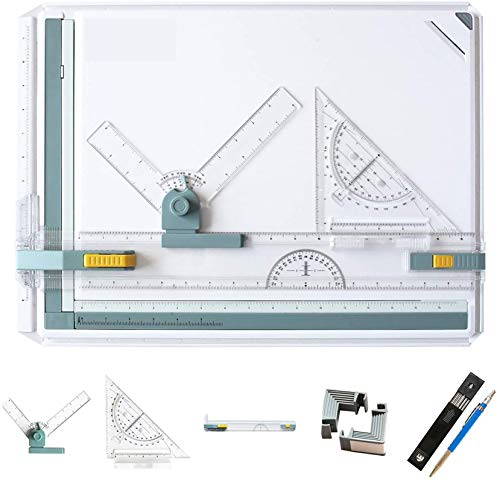 Frylr Inch A3 Zeichenbrett Zeichentisch Multifunktionales Zeichenbrett Tisch mit klarem Lineal Parallelbewegung und Winkel Einstellbares Messsystem