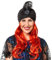 PAPSTAR NEU Turban Hut mit Feder und Kristall-Brosche