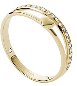 Fossil Ring Für Frauen Vintage Iconic, Höhe: 4,3mm Gold-Edelstahl-Ring, JF03750710