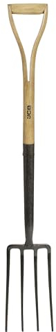 JCB - Heritage Border Fork – Heavy Duty Professional Site and Gardening Tools – Forca da giardino per scavare, coltivare, bordare, spostare il terreno, piantare alberi, scavare trincea e costruzione