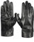 FCHITOP Handschuhe Herren Faux Leder Warm Dick Vlies Winddicht Kälteschutz Thermal Fäustlinge Anti-Rutsch Berührungssensitiver Bildschirm für Outdoor Fahren Camping Teenager