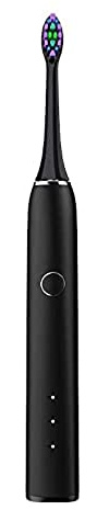 HELICIA Electric Sonic Toothbrush with 3 Modes, 2 Replacement Brush Heads, 2 Minutes Automatic Timing Function, Ergonomic Design, Black