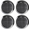 4 Pcs of Chrome Louvred Wall Vent Grille with Flyscreen for Ø 100 mm / 4 Round Wall Outlet - Air Ventilation Duct Cover with Anti-Insect Mesh and Rear Spigot, Tough and Durable ABS Plastic