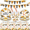 Yosemy Décoration Anniversaire Vaisselles pour 25 Invités 127 Pièces Jetables Assiettes en Papier Serviettes Tasses en Papier Pailles en Papier Nappe Décoration pour la Fête Anniversaire, Jaune