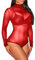 Bodysuit Women Langarm,Damen Unterwäsche,Tüll Transparent Bodysuit Durchsichtig Lingerie Feste Reizvolle Unterwäsche Solid Sexy Oberteil Durchsichtig T-Shirt Damen Dessous