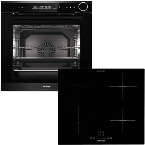 Oranier Dampf Einbau-Backofen Set EBD830 autark - 14 Funktionen - 60 cm Induktionskochfeld KFI360 - Kochfeld mit Slider-Bedienung & Warmhaltestufe