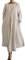 Linen Dresses for Women UK Ladies Loose Fit Summer Maxi Dress Crew Neck 3/4 Sleeve Long Dress with Pockets High Waist Cotton Linen Swing Shirt Dress Work Vacation Dress Beige