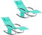 SoBuy Lot de 2 Chaises Longues Transat Pliable Jardin Fer – Bain de Soleil Ergonomique à Bascule Relax – Fauteuil Extérieur Confortable Plage pour Terrasse Balcon Camping, Turquoise, OGS28-TBx2