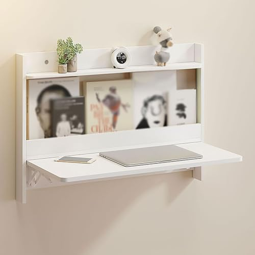 Wandklapptisch,Küchentisch,Klappbarer Esstisch Zur Wandmontage,Zusammenklappbar Aus MassivholzWandtisch,Multifunktionaler Wandtisch,für Wäscherei,Esszimmer,Büro,Schlafzimmer,Wohnzimmer (Color : White
