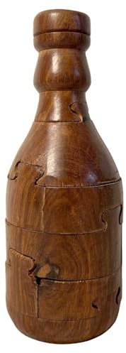 3D Wooden Beer Bottle Brain Teaser Puzzle – Unique & Fun Gift for Puzzle Enthusiasts