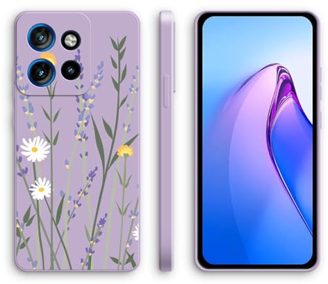 XINYEXIN Silicone Case for Motorola Edge 50 Neo with Cute Pattern Slip Resistant Slim Fit Shockproof Protective Phone Case Cover - Lavender, Purple