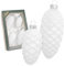 Krebs Glas Lauscha - Weihnachtsdekoration/Christbaumschmuck aus Glas - Tannenzapfen Set - Inhalt: 4 Stück - Farbe: Weiß - Größe: ca. 8-10 cm