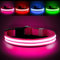 PcEoTllar Leuchthalsband Hund Aufladbar, Hundehalsband Leuchtend, Beleuchtetes LED Halsband für Hunde für Kleine Mittlere Große Hunde, Hunde Leuchthalsband Wasserdicht 3 Leuchtmodi, Rosa-L