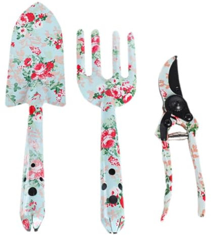 Ensemble d'outils de jardin, spatule, fourchette, ciseaux, mini outils de jardinage à main, pots de balcon pour kit de jardinage, poignée de jardinage, confortable imprimé
