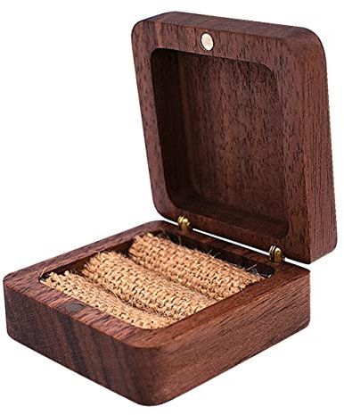GAROZATION Ringschatulle aus schwarzem Walnussholz Stand Halskette Halter Anhänger Plüsch schmuckkästchen ringaufbewahrer Schmuck-Desktop-Organizer Ringetui für den Antrag hölzern