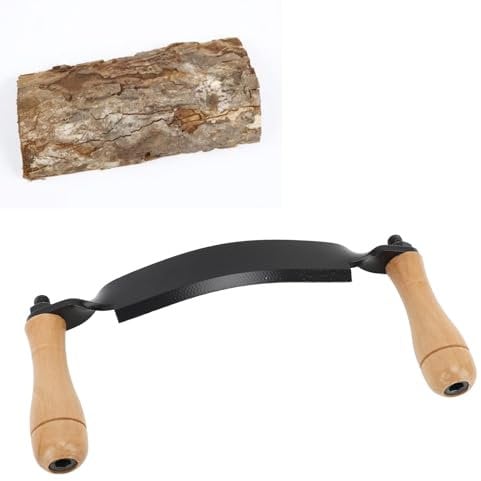 10 in Draw Knife, Felled Draw Shave Tool, Efficient Comfortable Grip Tree Bark Peeler Tool for Woodworking, Bark Removal Tool (Curved Type)