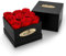 The Eternity Rose 9 Stück konservierte Rosen in einer Luxus-Geschenkbox - Echte Rosen in quadratischer schwarzer Box - Ein Valentinstagsgeschenk so ewig wie Ihre Liebe