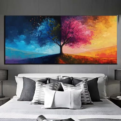5D Diamond Painting Lebensbaum, Diamond Painting groß xxl 100 X 40 cm, Diamant Painting Bilder Cross Stickerei, Diamant Kunst Mosaik Full Drill Crystal, Kreativ Set für Wand Home Décor Gift q270